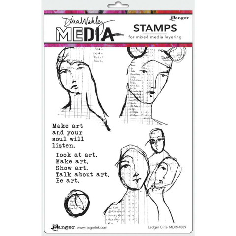 Dina Wakley Media leimasinsetti Ledger Girls
