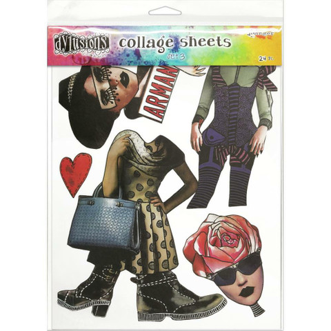 Dyan Reaveley's Dylusions Collage Sheets -paperipakkaus, setti 3