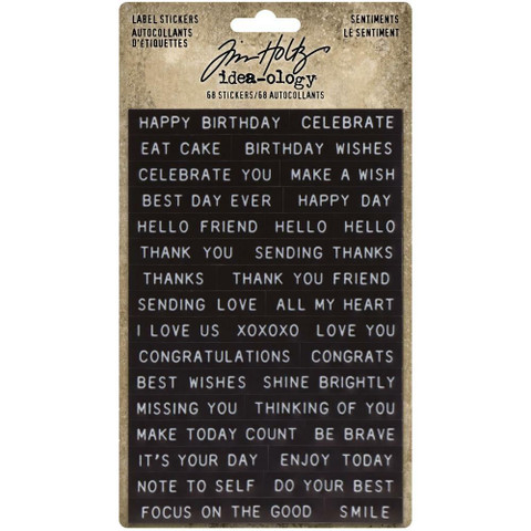 Tim Holtz Idea-ology Label -tarrat Sentiments