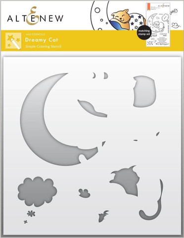 Altenew Dreamy Cat Simple Coloring -sapluuna