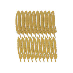 Multicraft Glitter Paper Feathers -sulat, 20 kpl, kulta