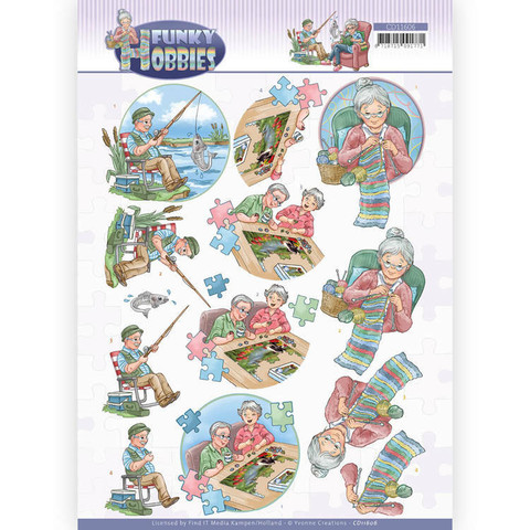 Yvonne Creations Funky Hobbies 3D-kuvat Knitting, leikattava