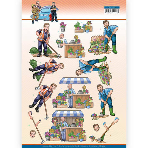 Yvonne Creations Big Guys Professions 3D-kuvat Gardener, leikattava