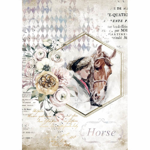 Stamperia riisipaperi Romantic Horses, Lady Frame