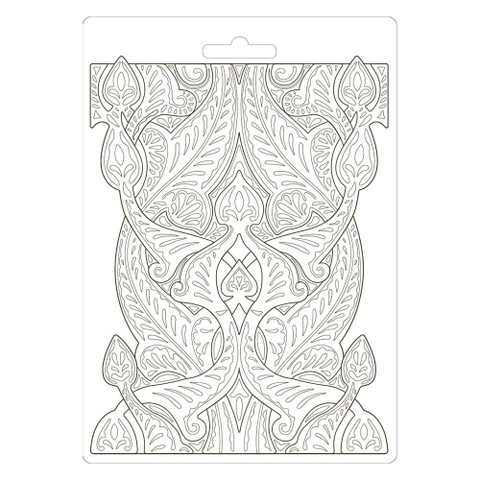 Stamperia Passion Romantic Horses, Saddle Pattern  -muotti (tekstuurilevy)