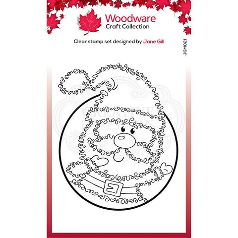 Woodware leimasin Festive Fuzzies, Mini Santa