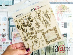 13@rts Chipboard kuvioleike Home Sweet Home