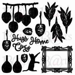 13@rts Chipboard kuvioleike Home Sweet Home