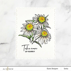 Altenew Paint-A-Flower: White Swan Echinacea -leimasinsetti
