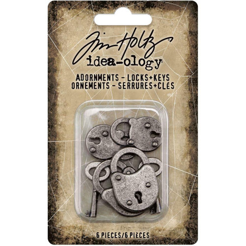 Tim Holtz Idea-Ology Metal -koristeet Locks & Keys