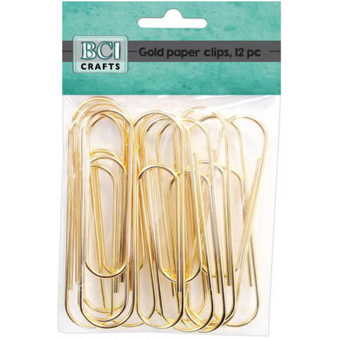 Jumbo Paper Clips -klipsit, 12 kpl, kulta