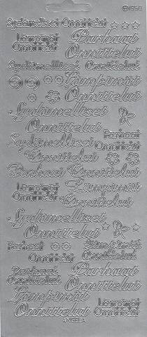 Ääriviivatarra, Sydämmelliset Onnittelut, hopea