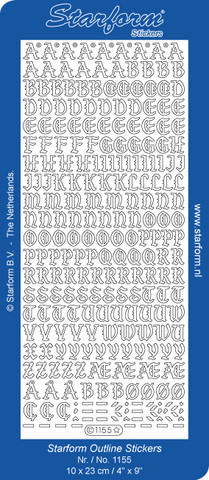 Ääriviivatarra, Kirjaimet, kulta