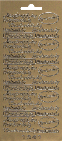 Ääriviivatarra, Handmade by, kulta