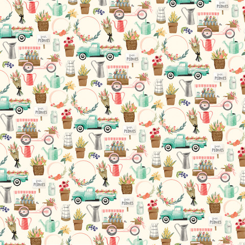 Carta Bella Flower Market skräppipaperi Market Days