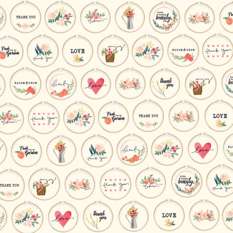 Carta Bella Flower Market skräppipaperi Embroidery Hoops