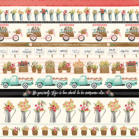 Carta Bella Flower Market skräppipaperi Border Strips
