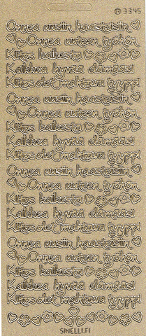 Ääriviivatarra, Läksiäiset, helmiäiskulta