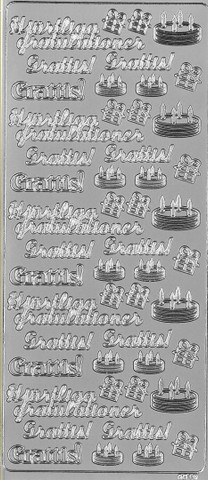 Ääriviivatarra, Hjärtliga Gratulationer, hopea