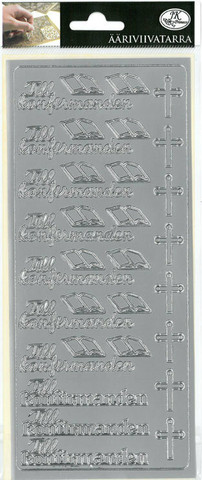 Ääriviivatarra, Till Konfirmanden, hopea