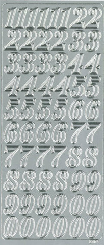 Ääriviivatarra, Numerot, hopea