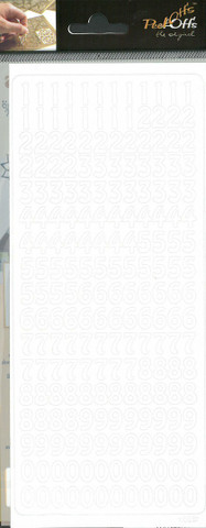 Ääriviivatarra, Numerot, valkoinen