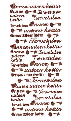 Ääriviivatarra, Onnea Uuteen Kotiin, kupari