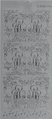 Ääriviivatarra, Joulukulmat, hopea