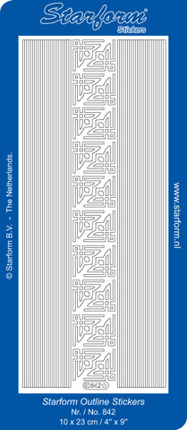 Ääriviivatarra, Reunat & Kulmat, valkoinen