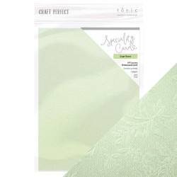 Tonic Luxury Embossed -kartonki, Sage Roses, 5 arkkia
