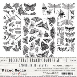 Craft O'clock Mixed Media Universal, Insects -kuultopaperit
