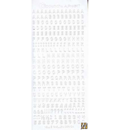 Ääriviivatarra, Kirjaimet & Numerot, valkoinen