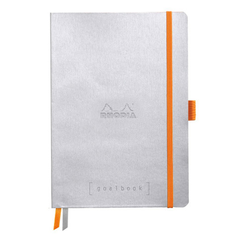 Rhodia Goalbook -muistikirja, soft silver A5 dot ivory