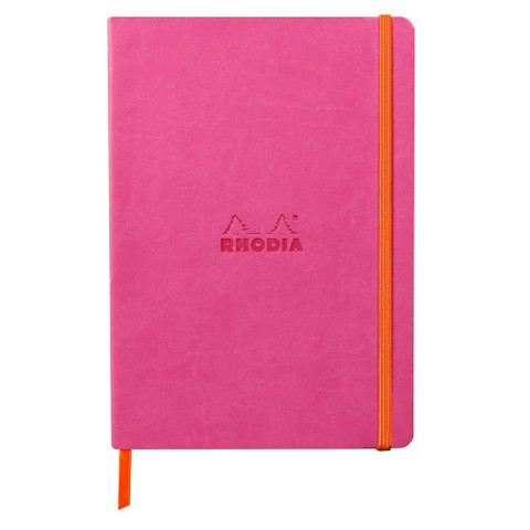 Rhodia Rhodiarama -muistikirja, soft A5 fuchsia dot ivory