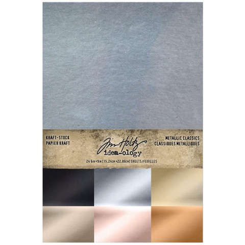 Tim Holtz Idea-Ology paperikko Kraft-Stock, Metallic Classics, 6