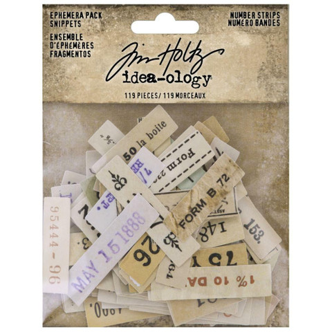 Tim Holtz Idea-Ology Ephemera Snippets -leikekuvat Number Strips