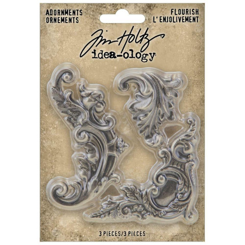Tim Holtz Idea-Ology Metal Adornments -koristeet Flourish