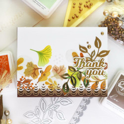 Pinkfresh Studio stanssi Fall Leaf Border Sentiments