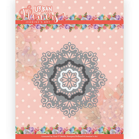 Jeanines Art Urban Flowers stanssi Urban Doily
