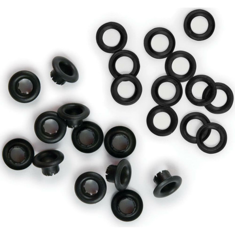We R Eyelets & Washers Standard, sirkat prikkoineen, 35 kpl, musta