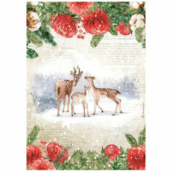 Stamperia riisipaperi Romantic, Home for the Holidays, Deers