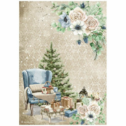 Stamperia riisipaperi Romantic, Cozy Winter, Chair