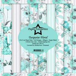 Paper Favourites Turquoise Floral -paperipakkaus, 15 x 15 cm