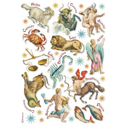 Stamperia riisipaperi Cosmos Infinity, Astrological Signs