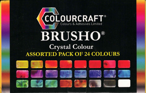 Brusho Crystal Colour -akvarellijauheet, 24 kpl