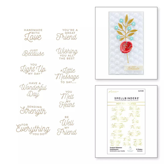 Spellbinders Glimmer Hot Foil -kuviolevy Sealed Glimmer Sentiments ...
