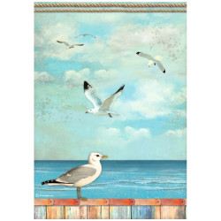 Stamperia riisipaperi Blue Dream, Seagulls
