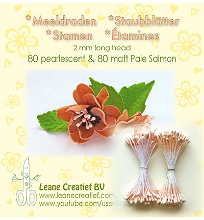 Leane Creatief Heteet, 2 mm. 160 kpl. Sävy lohenpunainen