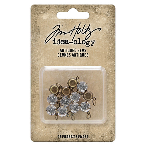 Tim Holtz Idea-Ology Metal Adornments -koristeet, Antiqued Gems