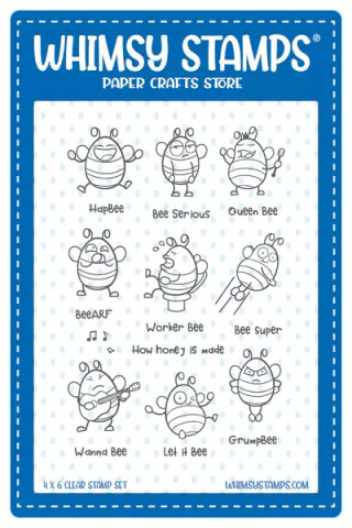 Whimsy Stamps Bizzy Bees 2 -leimasin